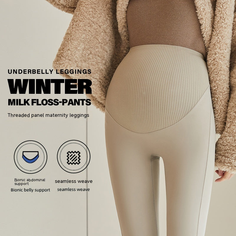 Fleece-Lined High-Waist Maternity Pants