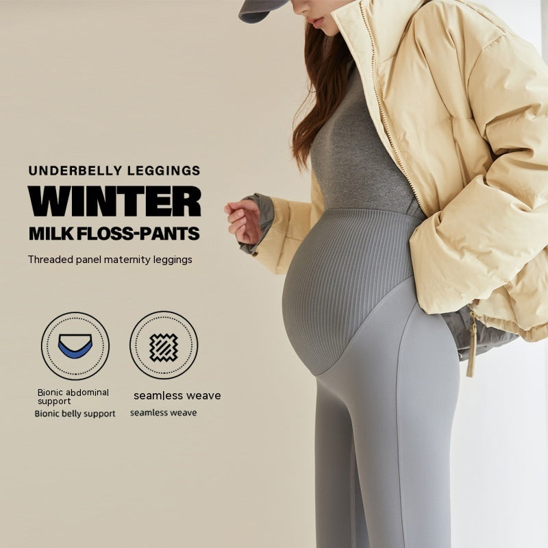 Fleece-Lined High-Waist Maternity Pants