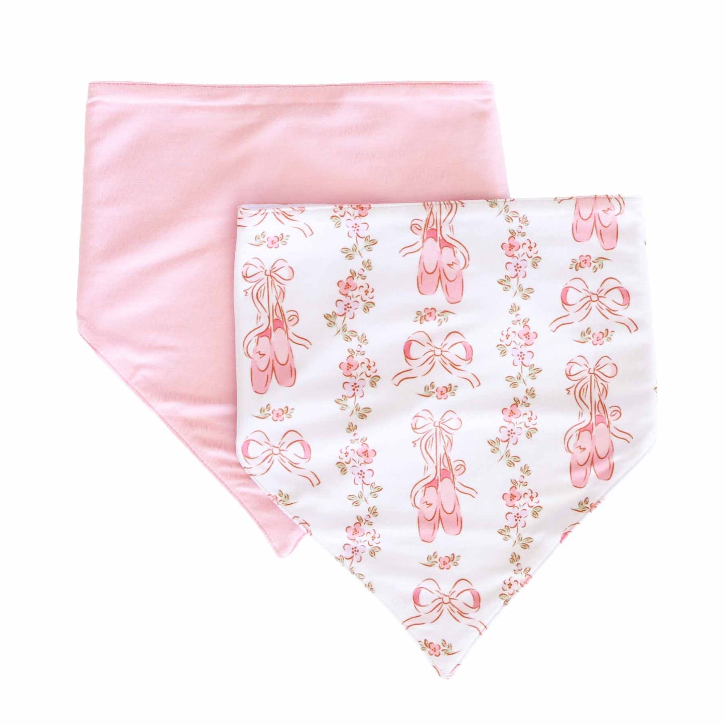Fituraa Bandana Bib Set – Ballet Blooms 2-Pack for Baby Girls