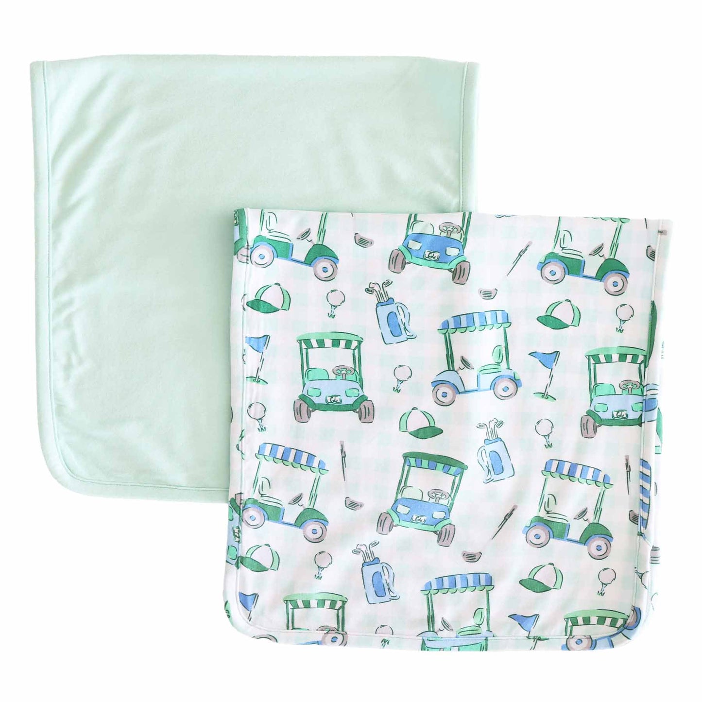 Fituraa Burp Cloth Set – Green Birdie Babes 2-Pack Golf Print for Baby