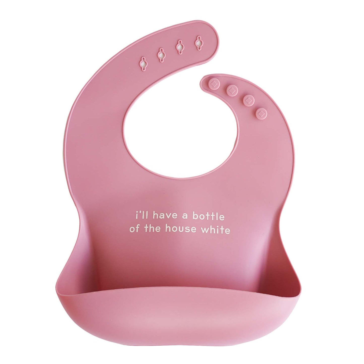 Silicone Baby Bib | Bottle Of The House White