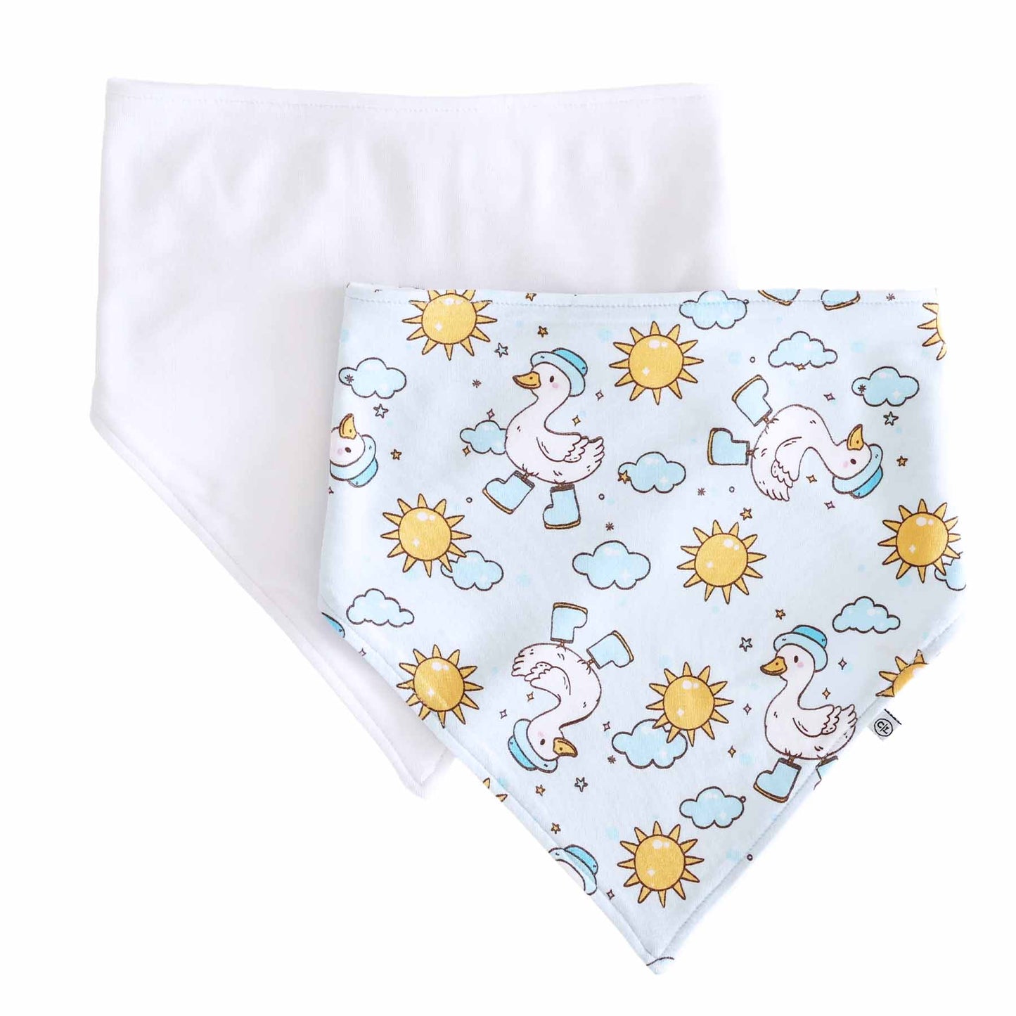 Fituraa Bandana Bib Set – Silly Goose 2-Pack with Fun Blue Print