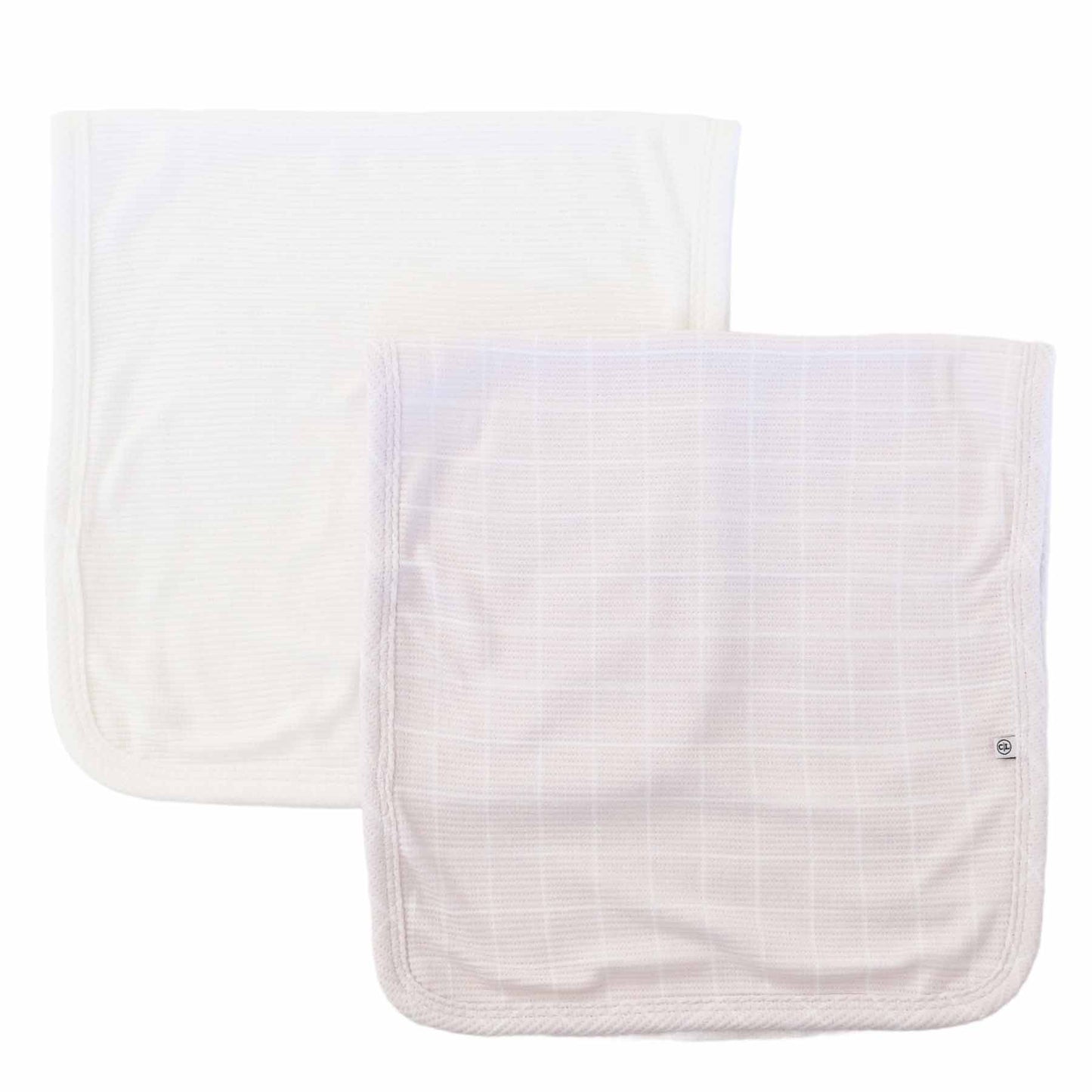 Fituraa Burp Cloth Set – Sloane’s Squares 2-Pack with Neutral Print