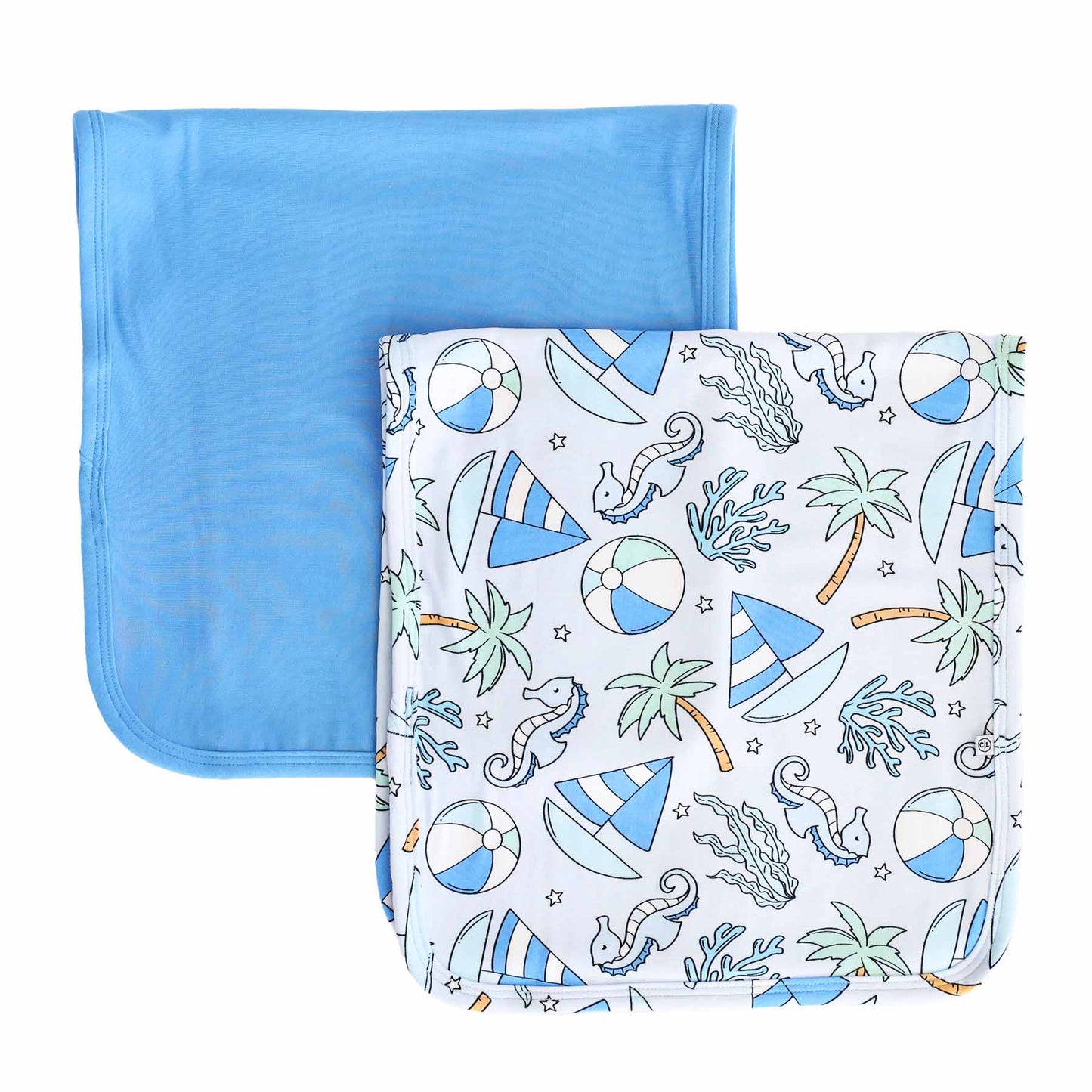 Fituraa Burp Cloth Set – Tiny Tides 2-Pack Coastal Baby Essentials