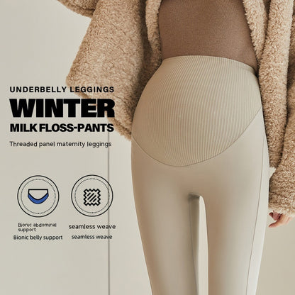 Fleece-Lined High-Waist Maternity Pants