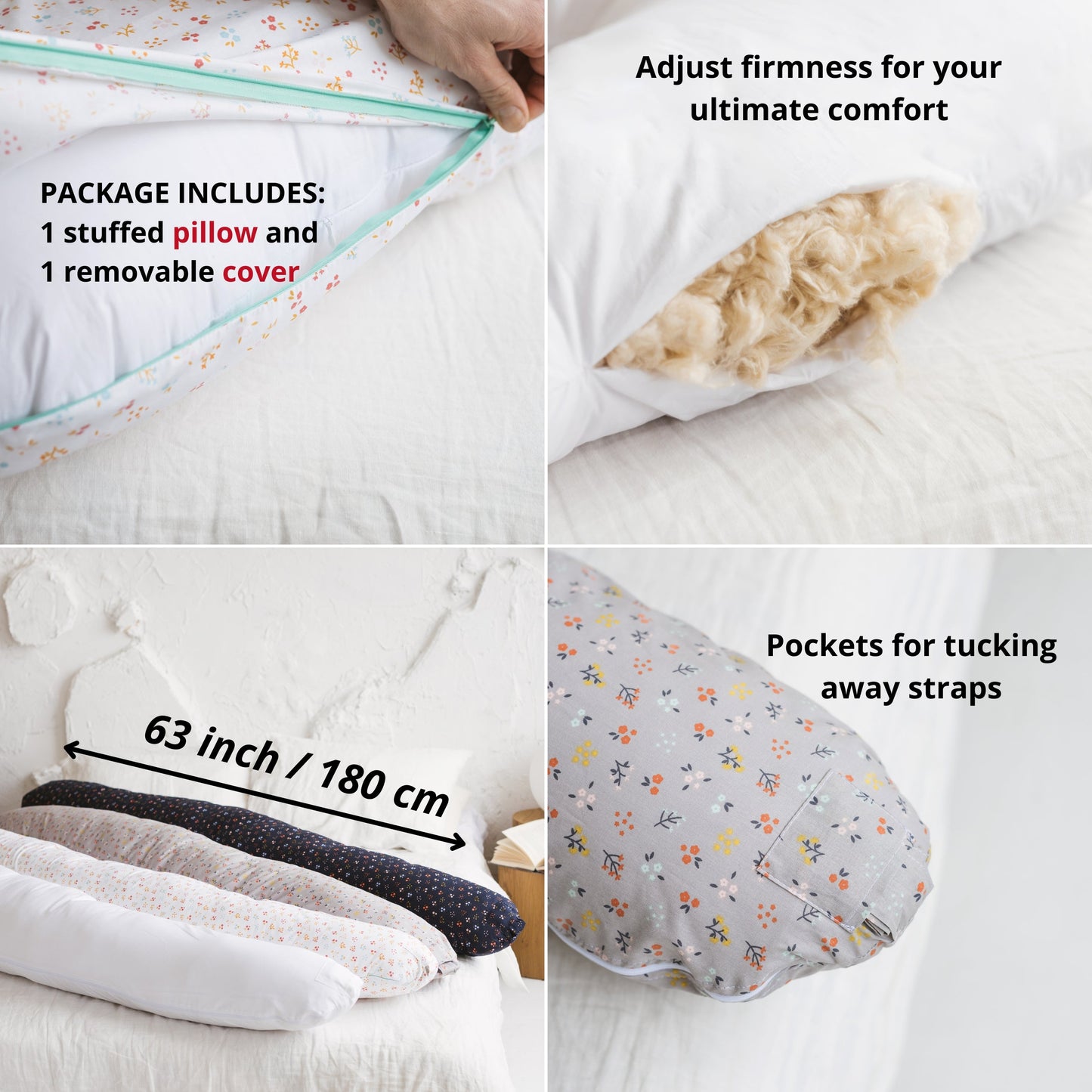 C-Shaped Pregnancy & Nursing Pillow – Organic Cotton Cover
