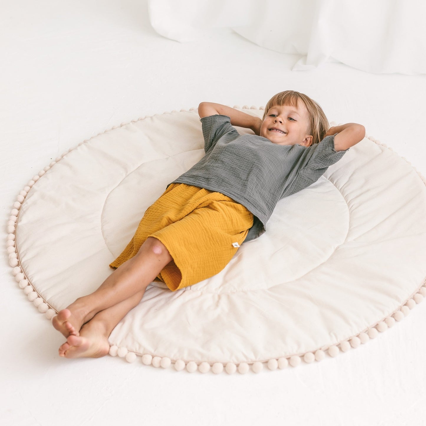 🧸 Fituraa Kids Playmat – Ecru (115 cm)