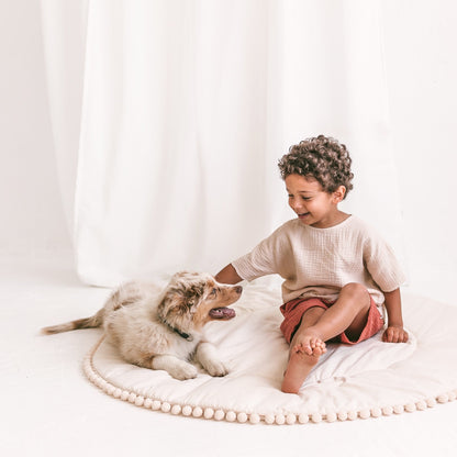 🧸 Fituraa Kids Playmat – Ecru (115 cm)