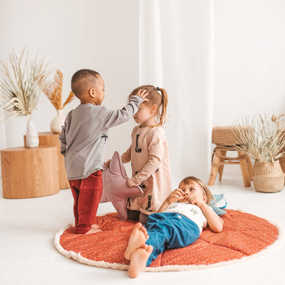 🌸 Floral Terracotta Floor Mat for Children