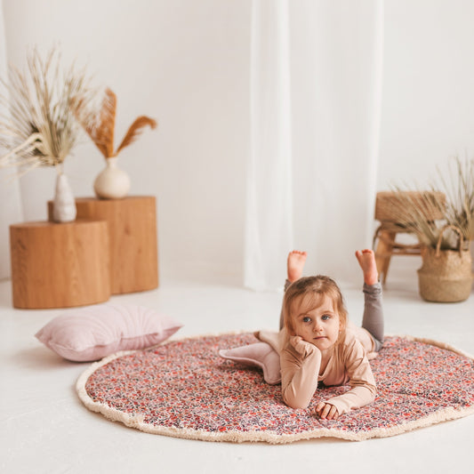 🌸 Floral Rose Floor Mat for Children