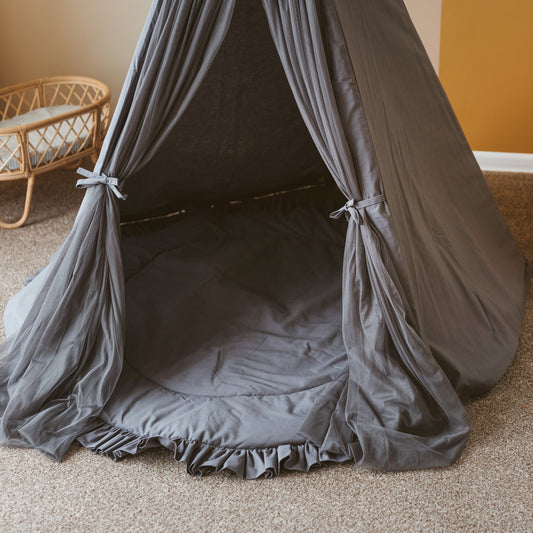 🐘 Fituraa Kids Playmat – Grey (125 cm)