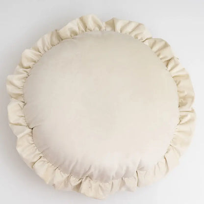 Fituraa Round Ruffle Throw Pillow – 18" OEKO-TEX Cotton Cushion
