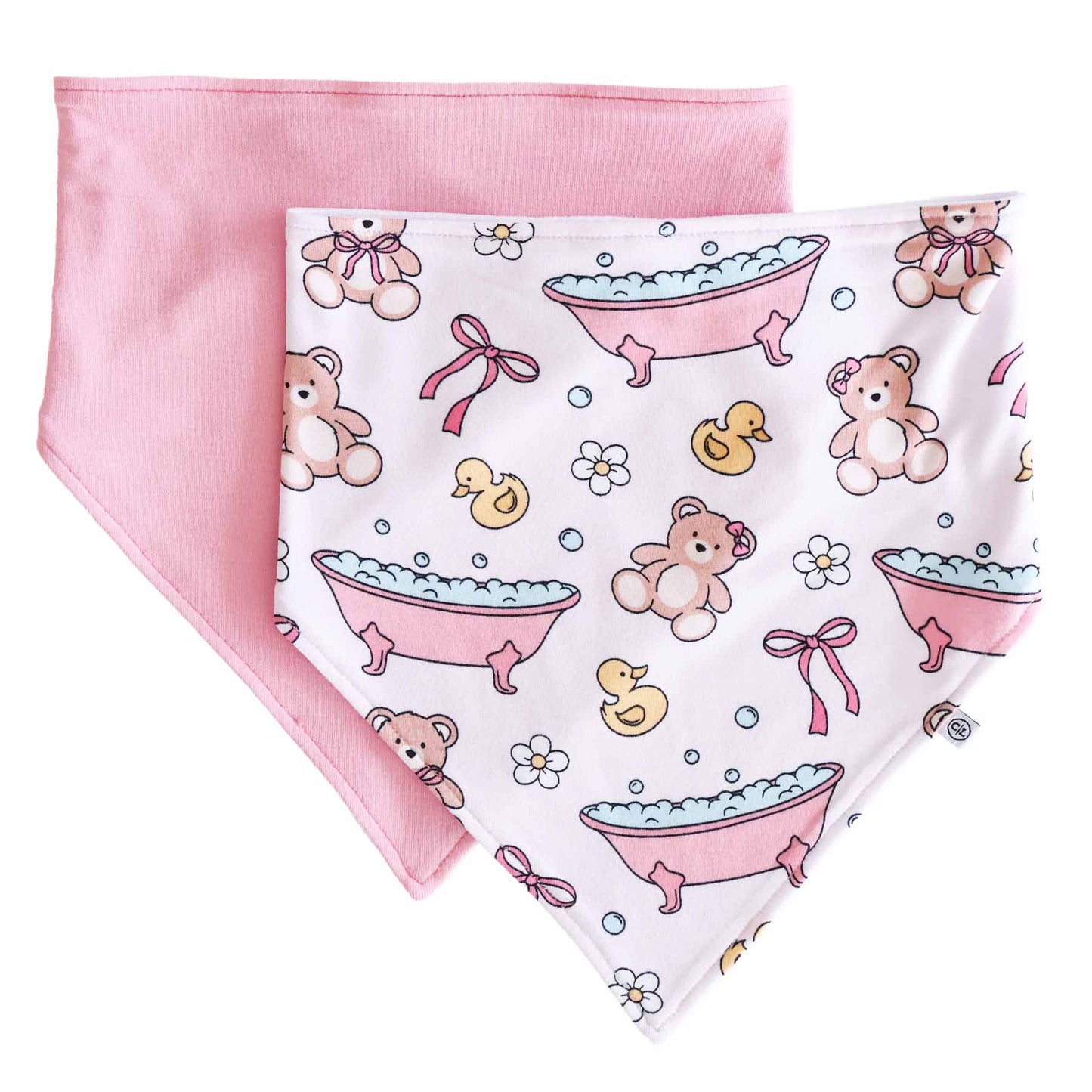 Fituraa Bandana Bib Set – Bathtime Besties 2-Pack for Baby Girls