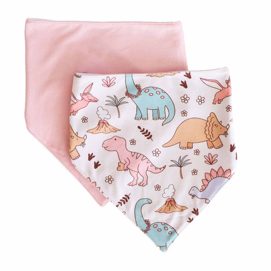 Dino Girl 2-Piece Burp Cloth Set
