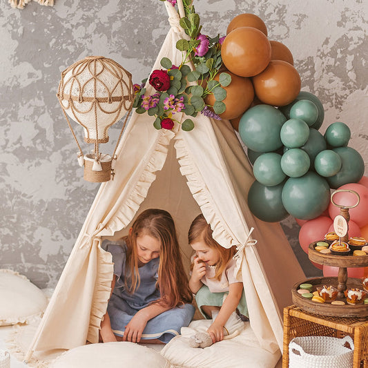 Fituraa™ Kids Teepee Tent with Ruffled Trim