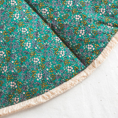 🌿 Floral Green Floor Mat for Children