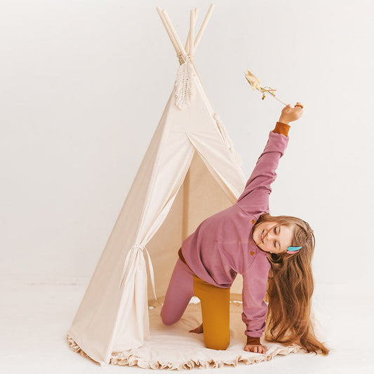 Kids' Play Tent with Macramé Feather