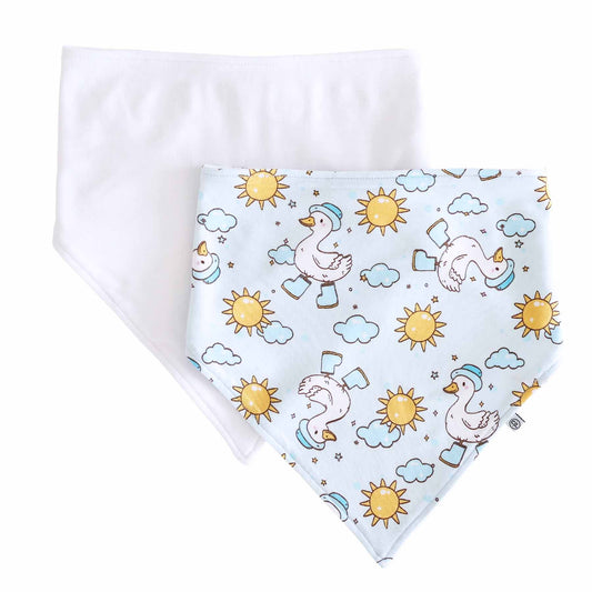 Fituraa Bandana Bib Set – Silly Goose 2-Pack with Fun Blue Print