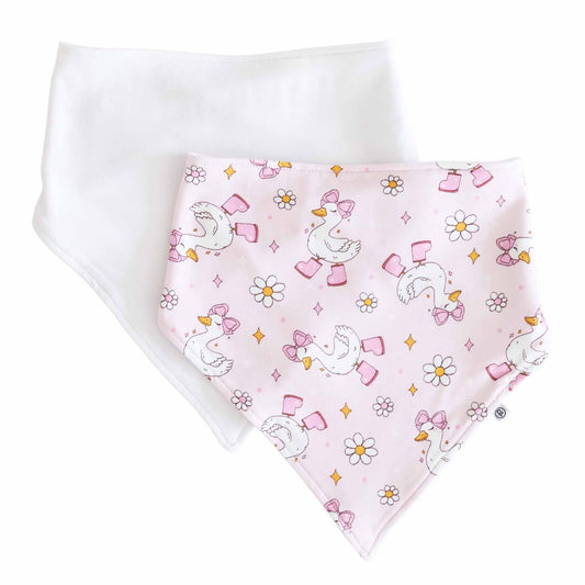 Fituraa Bandana Bib Set – Silly Goose 2-Pack for Baby Girls