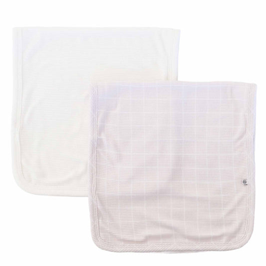 Fituraa Burp Cloth Set – Sloane’s Squares 2-Pack with Neutral Print