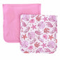 Fituraa Burp Cloth Set – Tiny Tides 2-Pack with Seahorses & Pink